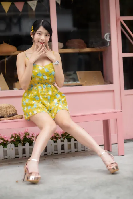 [Mzsock] NO.090 Xiangqin sexy short skirt high heels beautiful legs outdoor shot street photography#[64P]-6