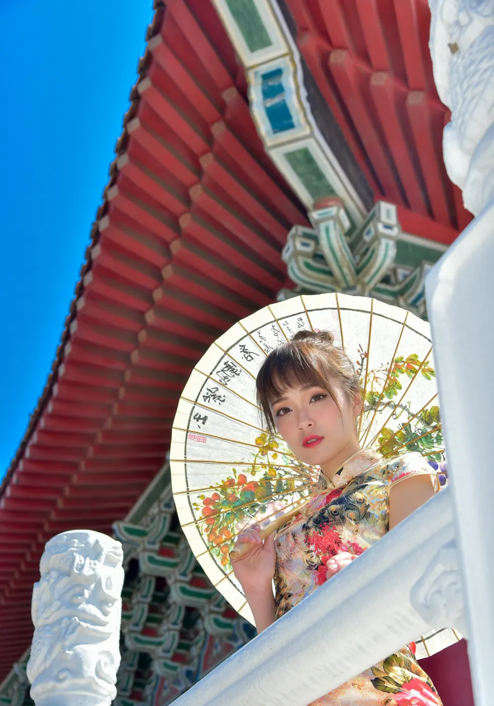 [Mzsock] NO.189 Miao Wanyu floral short cheongsam with high heels and beautiful legs street photography#[68P]-2