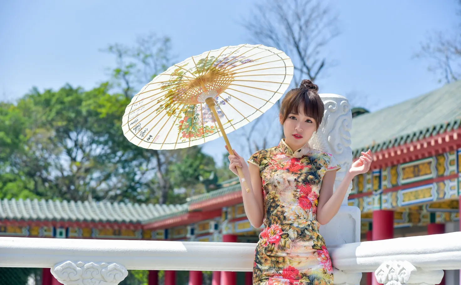 [Mzsock] NO.189 Miao Wanyu floral short cheongsam with high heels and beautiful legs street photography#[68P]-8