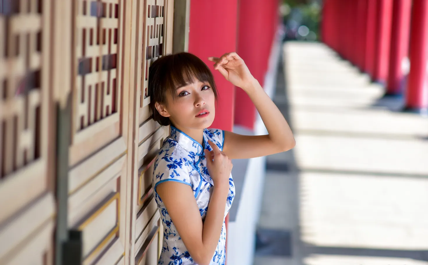 [Mzsock] NO.189 Miao Wanyu floral short cheongsam with high heels and beautiful legs street photography#[68P]-9