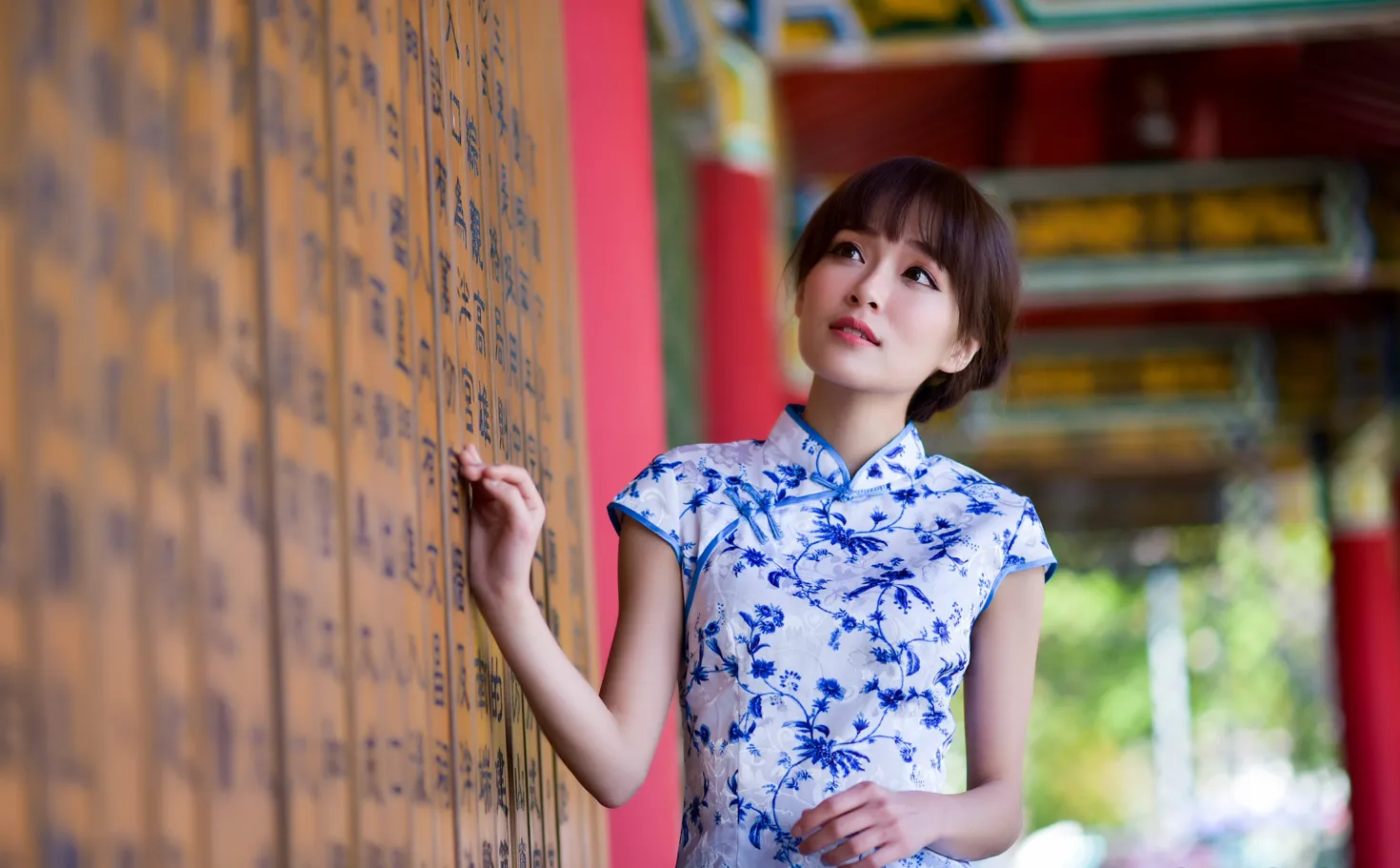 [Mzsock] NO.189 Miao Wanyu floral short cheongsam with high heels and beautiful legs street photography#[68P]-2