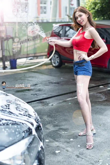 [Mzsock] NO.111 Cai Yixin car wash party, high heels and beautiful legs outdoor shot street photography#[44P]-5