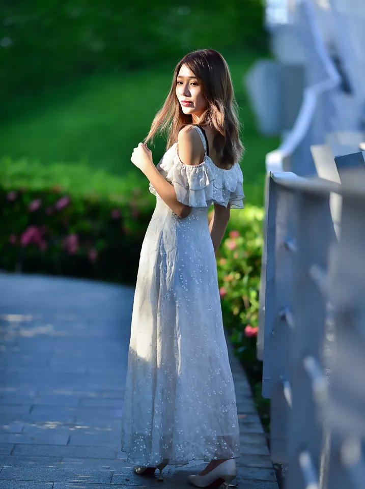 [Mzsock] NO.200 vivi Cao Yuanyuan suspender high-slit long skirt with high heels and beautiful legs street photography#[105P]-5