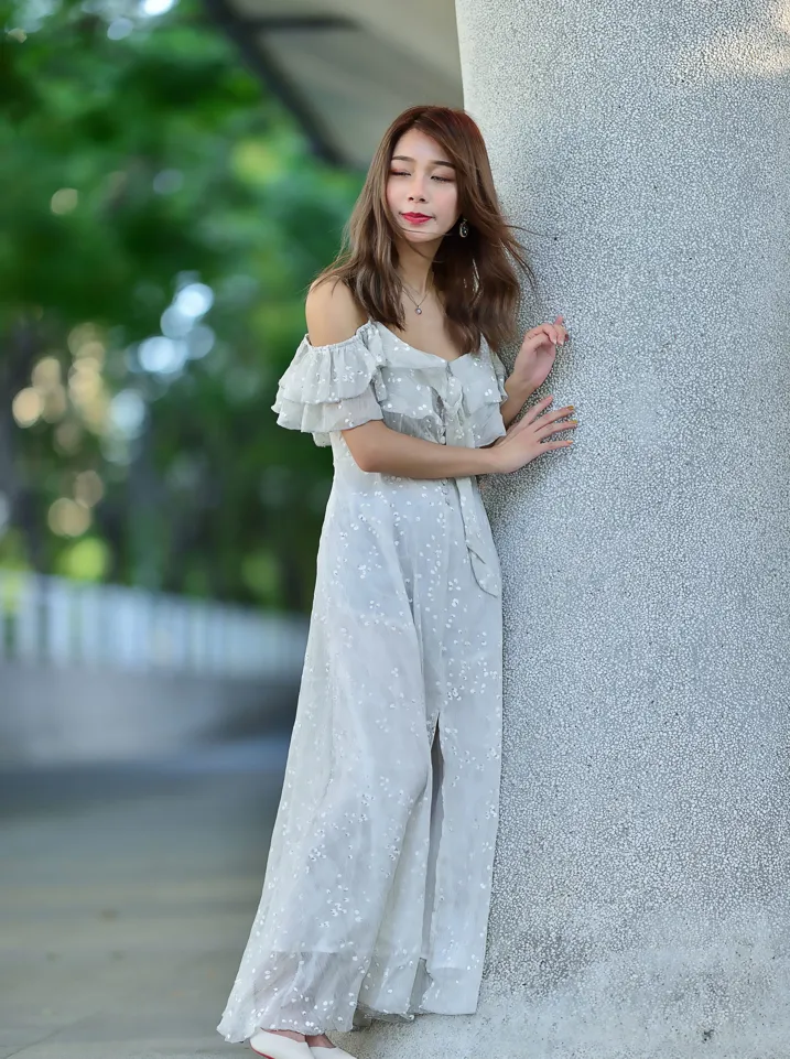 [Mzsock] NO.200 vivi Cao Yuanyuan suspender high-slit long skirt with high heels and beautiful legs street photography#[105P]-4