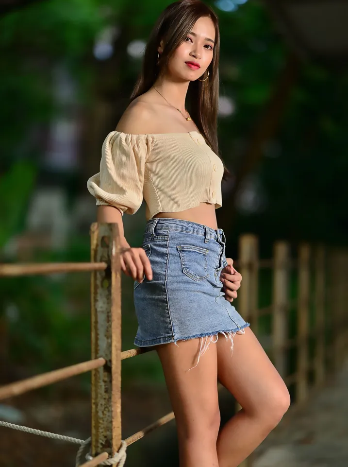 [Mzsock] NO.203 Xu Xiaozhen denim short skirt, high heels and beautiful legs street photography#[73P]-4