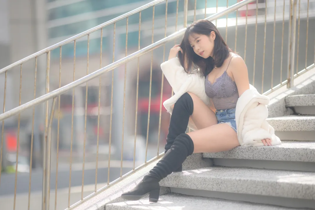 [Mzsock] NO.215 YoYo denim shorts and boots street photography#[105P]-5