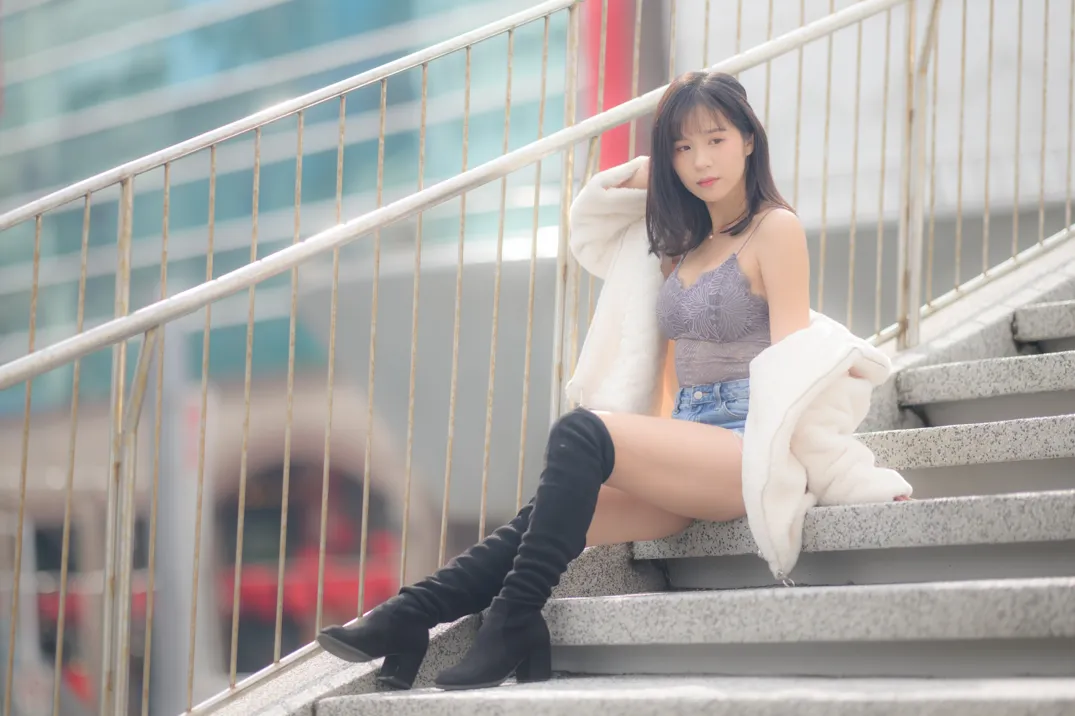 [Mzsock] NO.215 YoYo denim shorts and boots street photography#[105P]-5