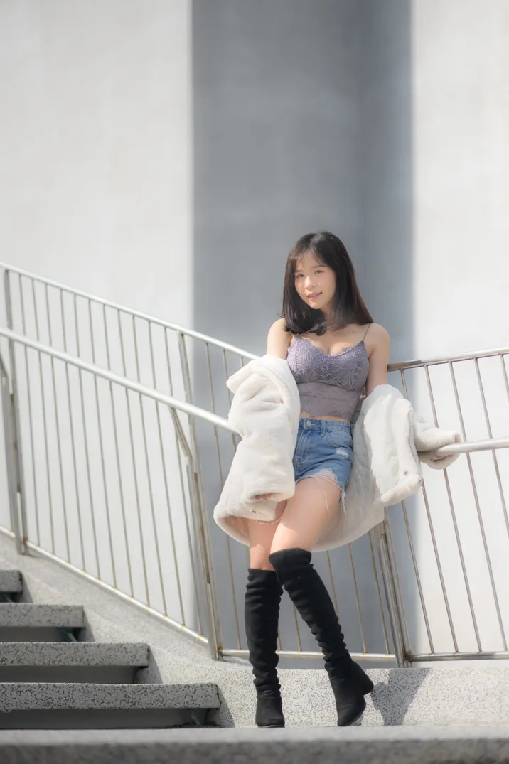 [Mzsock] NO.215 YoYo denim shorts and boots street photography#[105P]-6