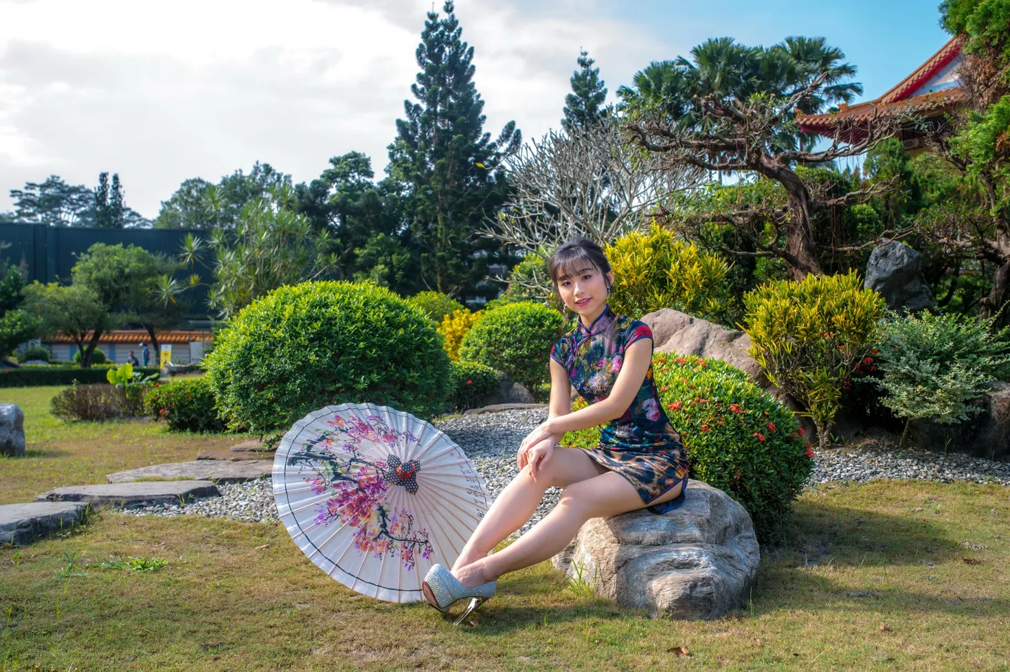 [Mzsock] NO.194 Yu Chen short cheongsam high heels beautiful legs street photography#[105P]-3