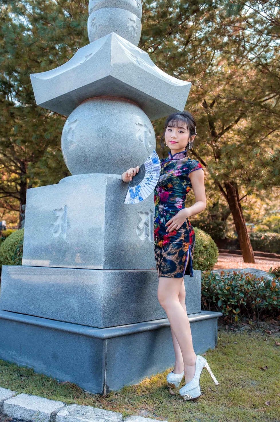 [Mzsock] NO.194 Yu Chen short cheongsam high heels beautiful legs street photography#[105P]-1