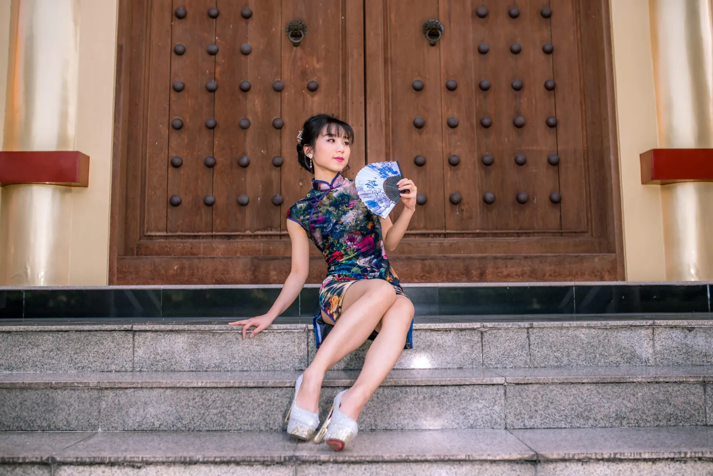 [Mzsock] NO.194 Yu Chen short cheongsam high heels beautiful legs street photography#[105P]-5