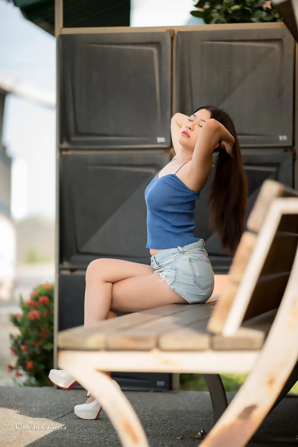 [Mzsock] NO.187 Zhang Zilin denim shorts, high heels and beautiful legs street photography#[66P]-2